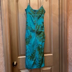 Nicole Miller Collection midi dress size 4 side zip ruching